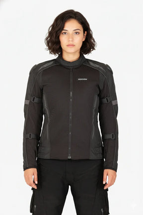 Lone Ranger Women Addon Pro All Black Level 2 Armored Motorcycle Riding Jacket
