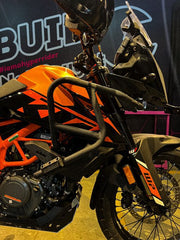 Hyperrider Crash Guard with Grab Slider Type 1 for KTM Adventure 250 and 390 Black Orange