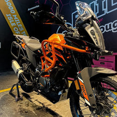 Hyperrider Crash Guard with Grab Slider Type 1 for KTM Adventure 250 and 390 Black Orange