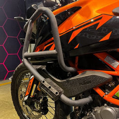 Hyperrider Crash Guard with Grab Slider Type 1 for KTM Adventure 250 and 390 Black Orange