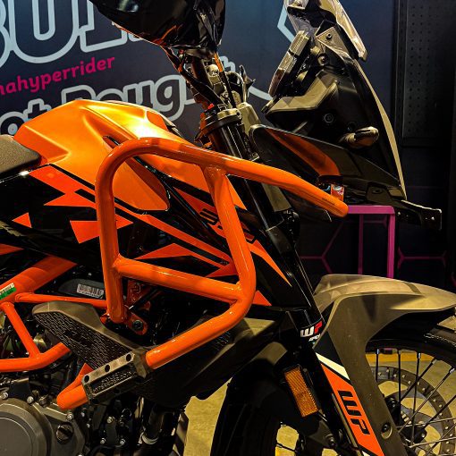 Hyperrider Crash Guard with Grab Slider Type 1 for KTM Adventure 250 and 390 Black Orange