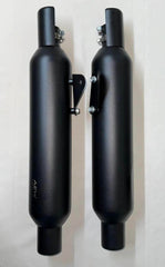AEW TE203 performance exhaust for Royal Enfield Shotgun 650 heat resistant black stainless steel slip-on silencer with deep rumble sound and removable DB killer
