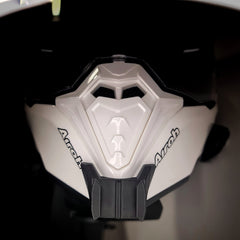 Airoh Commander 1 helmet chin mount installed for GoPro POV motovlogging camera setup by Moto Vibe India with strong 3M adhesive mount
