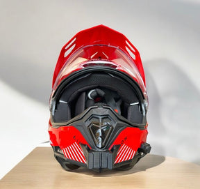 Airoh Commander 2 helmet chin mount installed for GoPro POV motovlogging camera setup by Moto Vibe India with strong 3M adhesive mount