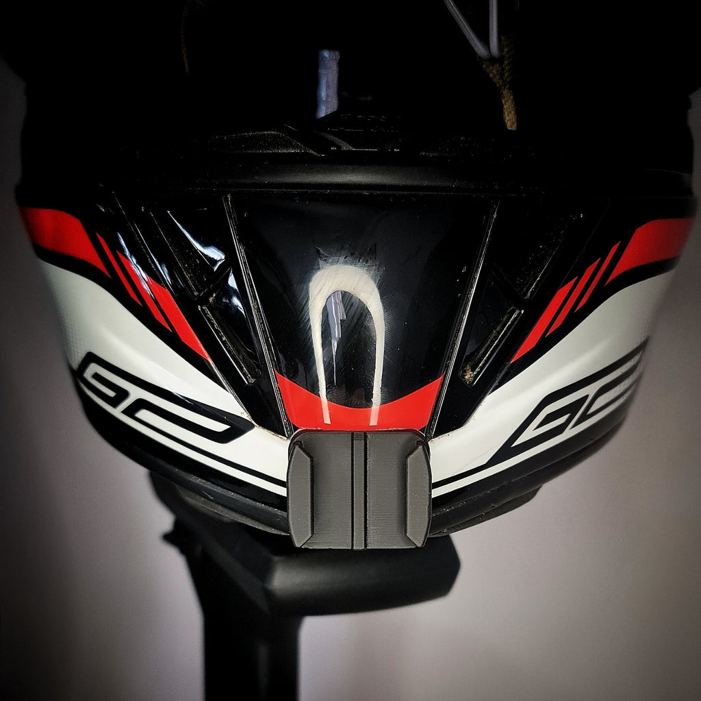 Airoh GP400 helmet chin mount installed for GoPro POV motovlogging camera setup by Moto Vibe India with strong 3M adhesive mount
