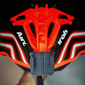 Airoh Twist 2 helmet chin mount installed for GoPro POV off-road motovlogging camera setup by Moto Vibe India with strong 3M adhesive mount