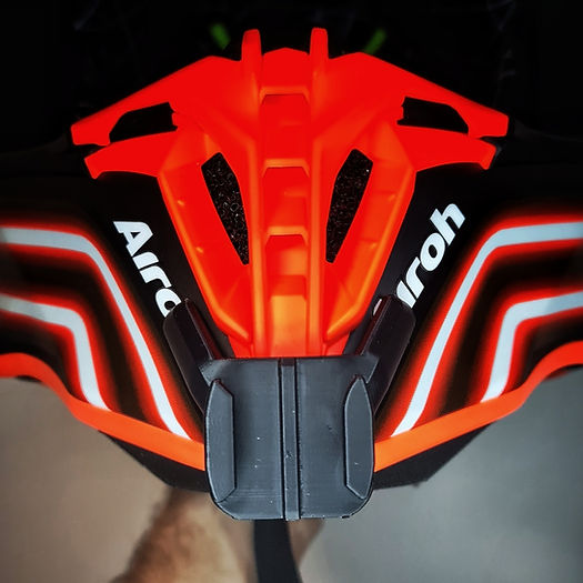 Airoh Twist 2 helmet chin mount installed for GoPro POV off-road motovlogging camera setup by Moto Vibe India with strong 3M adhesive mount