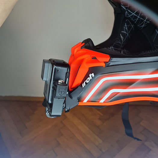Airoh Twist 2 helmet chin mount installed for GoPro POV off-road motovlogging camera setup by Moto Vibe India with strong 3M adhesive mount