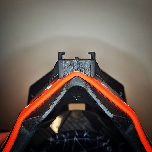 Airoh Twist 2 helmet chin mount installed for GoPro POV off-road motovlogging camera setup by Moto Vibe India with strong 3M adhesive mount