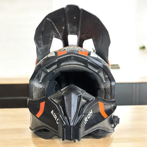 Airoh Wrap helmet chin mount installed for GoPro POV motovlogging camera setup by Moto Vibe India with strong 3M adhesive mount