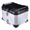 LGP 45L aluminium motorcycle top box with backrest in black and silver

