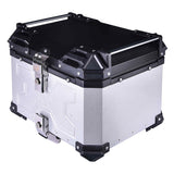 LGP 45L aluminium motorcycle top box with backrest in black and silver

