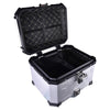 LGP 45L aluminium motorcycle top box with backrest in black and silver

