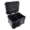 LGP 45L aluminium motorcycle top box with backrest in black and silver

