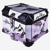 LGP 45L aluminium motorcycle top box white graphics with backrest

