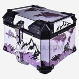 LGP 45L aluminium motorcycle top box white graphics with backrest

