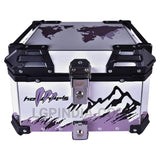 LGP 45L aluminium motorcycle top box white graphics with backrest

