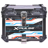 LGP 45L X-Pulse graphic aluminium motorcycle top box with backrest

