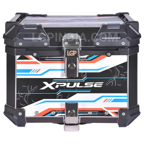 LGP 45L X-Pulse graphic aluminium motorcycle top box with backrest


