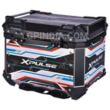 LGP 45L X-Pulse graphic aluminium motorcycle top box with backrest

