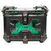 LGP 45L Type X Green aluminum motorcycle top box with backrest

