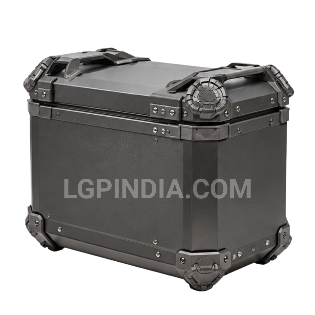 LGP 45L Type X Green aluminum motorcycle top box with backrest

