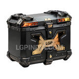 LGP 45L Type X Gold aluminum motorcycle top box with backrest

