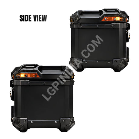 LGP 45L Type X Gold aluminum motorcycle top box with backrest

