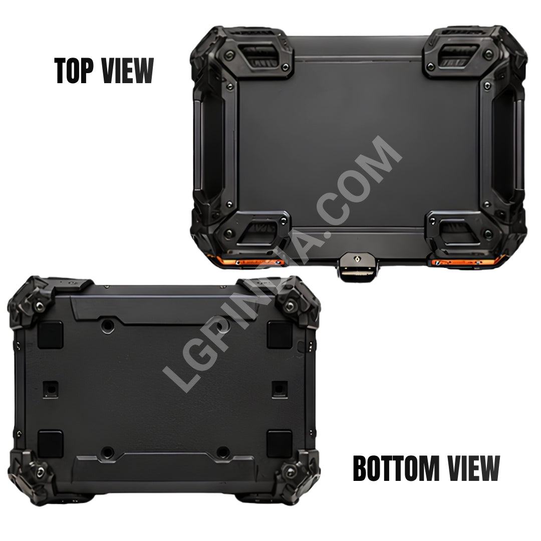 LGP 45L Type X Gold aluminum motorcycle top box with backrest

