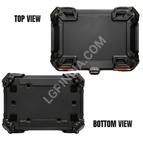 LGP 45L Type X Gold aluminum motorcycle top box with backrest

