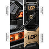LGP 45L Type X Gold aluminum motorcycle top box with backrest

