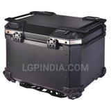 LGP 45L Type X aluminum motorcycle top box black and gray with backrest

