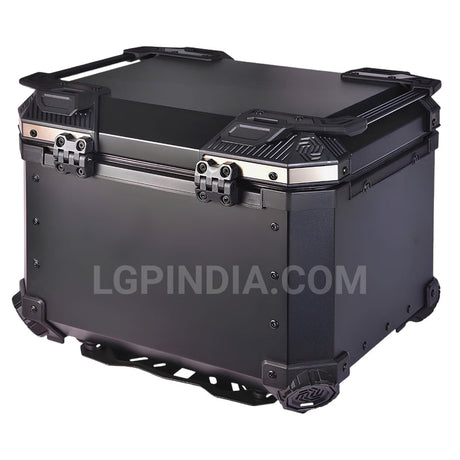 LGP 45L Type X aluminum motorcycle top box black and gray with backrest

