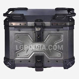 LGP 45L gray aluminum motorcycle top box with backrest

