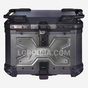 LGP 45L gray aluminum motorcycle top box with backrest

