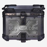 LGP 45L gray aluminum motorcycle top box with backrest

