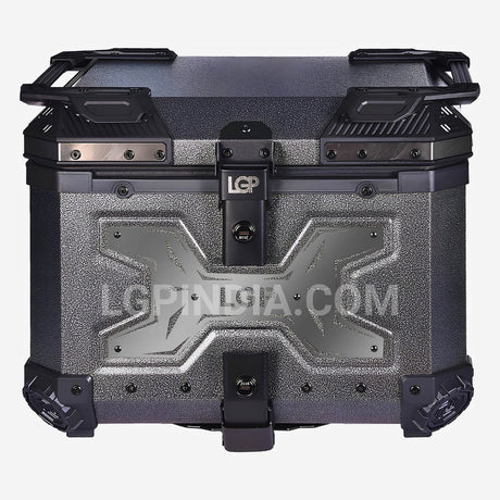 LGP 45L gray aluminum motorcycle top box with backrest

