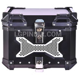 LGP 45L Type X black aluminum motorcycle top box with backrest

