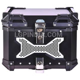 LGP 45L Type X black aluminum motorcycle top box with backrest

