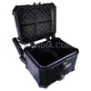LGP 45L black aluminum motorcycle top box with backrest and pillion hand support

