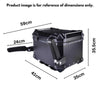 LGP 45L black aluminum motorcycle top box with backrest and pillion hand support

