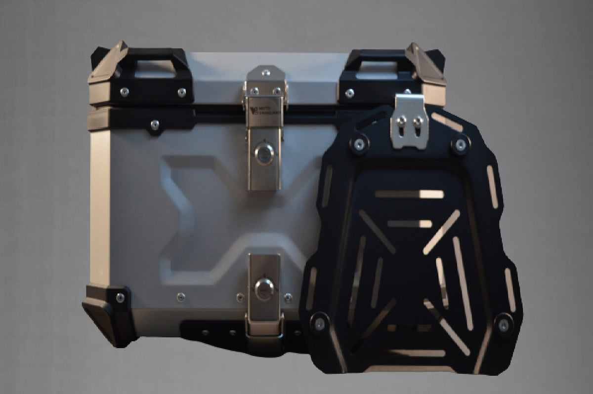 Moto Vanguard 55L silver aluminum motorcycle top box