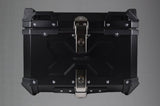 Moto Vanguard 55 liter aluminum motorcycle top box front view