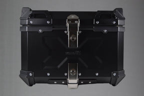 Moto Vanguard 55 liter aluminum motorcycle top box front view