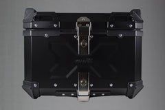 Moto Vanguard 55 liter aluminum motorcycle top box front view