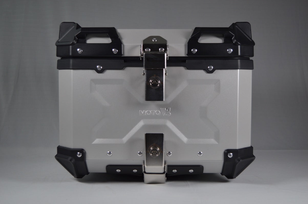 Moto Vanguard 45L silver aluminum motorcycle top box