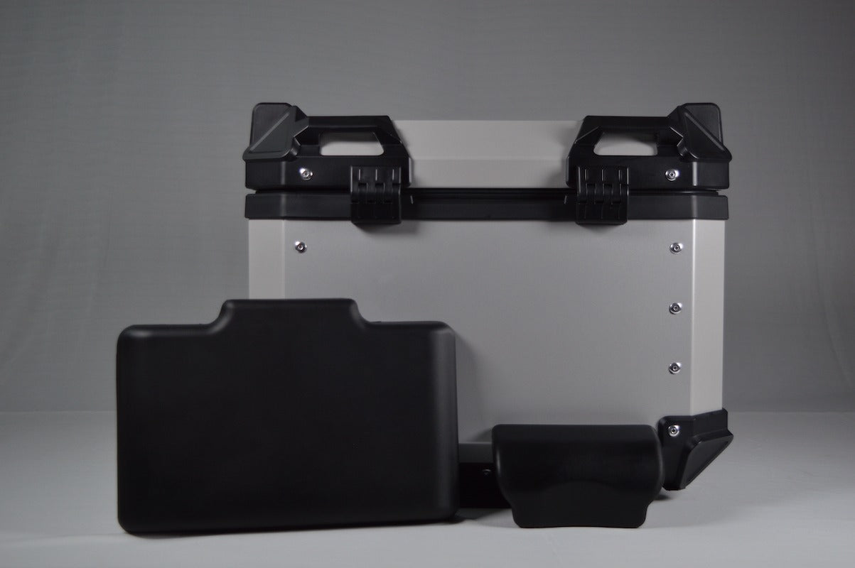 Moto Vanguard 45L silver aluminum motorcycle top box