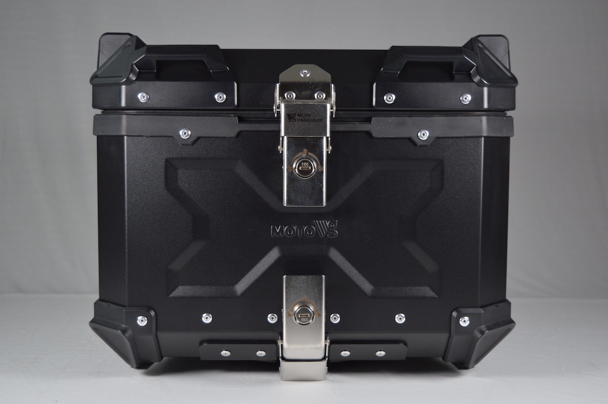 Moto Vanguard 45L black aluminum motorcycle top box