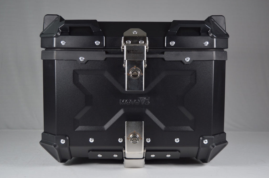 Moto Vanguard 45L black aluminum motorcycle top box