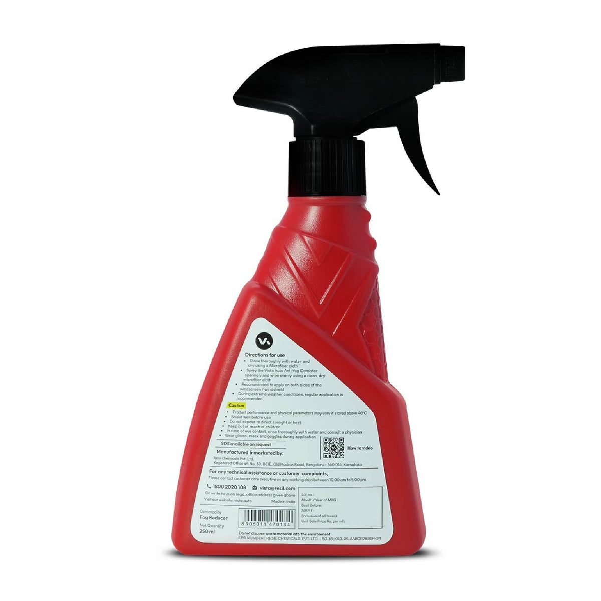 Vista Auto Anti Fog Demister 250 ml car anti fog spray
